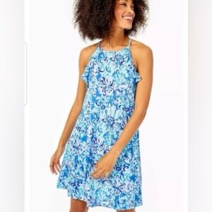 Lilly Pulitzer Billie Swing Dress Saltwater Blue Sun’s Out Fun’s Out Medium NWT